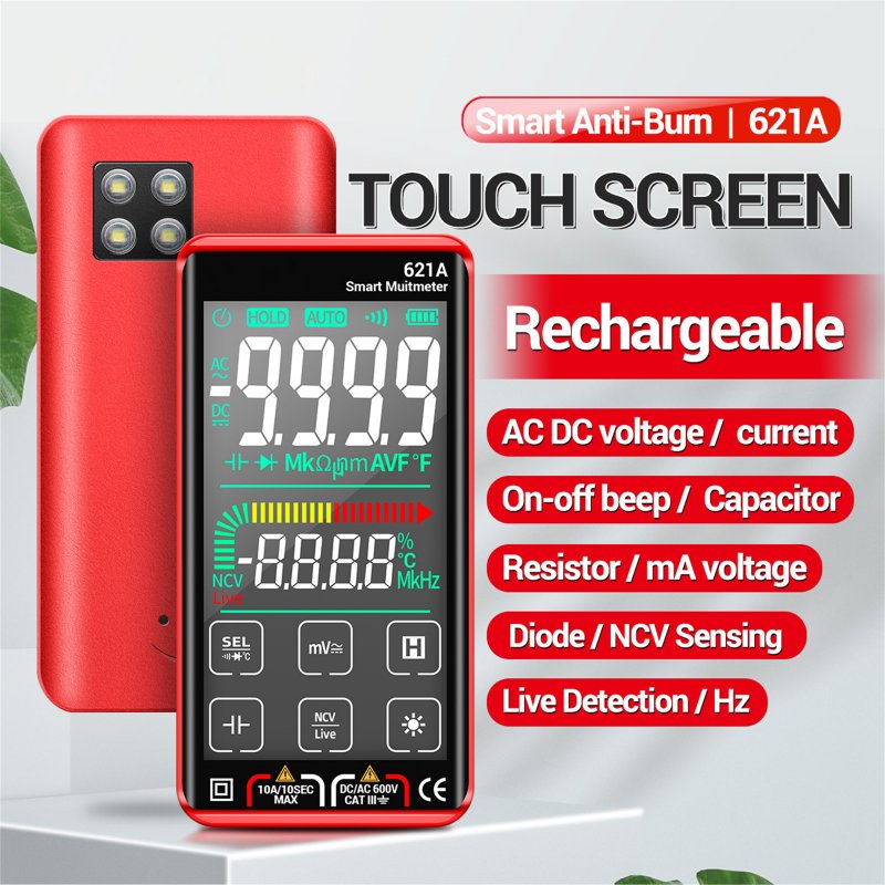 ANENG 621A Smart Multimeter 9999 Counts Anti-burning Auto-ranging Rechargeable Digital Multimeter