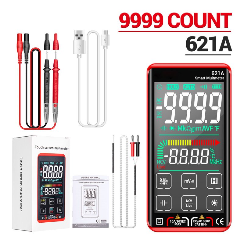 ANENG 621A Smart Multimeter 9999 Counts Anti-burning Auto-ranging Rechargeable Digital Multimeter