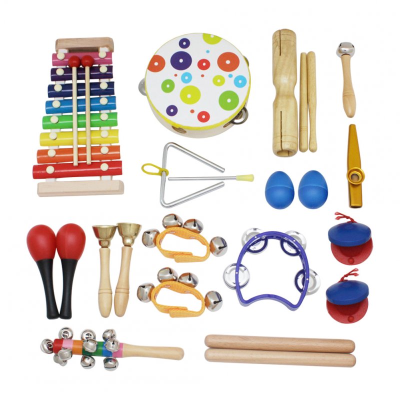 19pcs/set Percussion Instrument Kit Toys Multiple Colors for Kids Children 