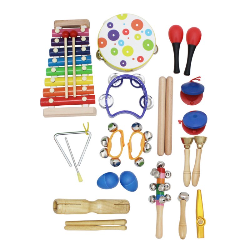 19pcs/set Percussion Instrument Kit Toys Multiple Colors for Kids Children 