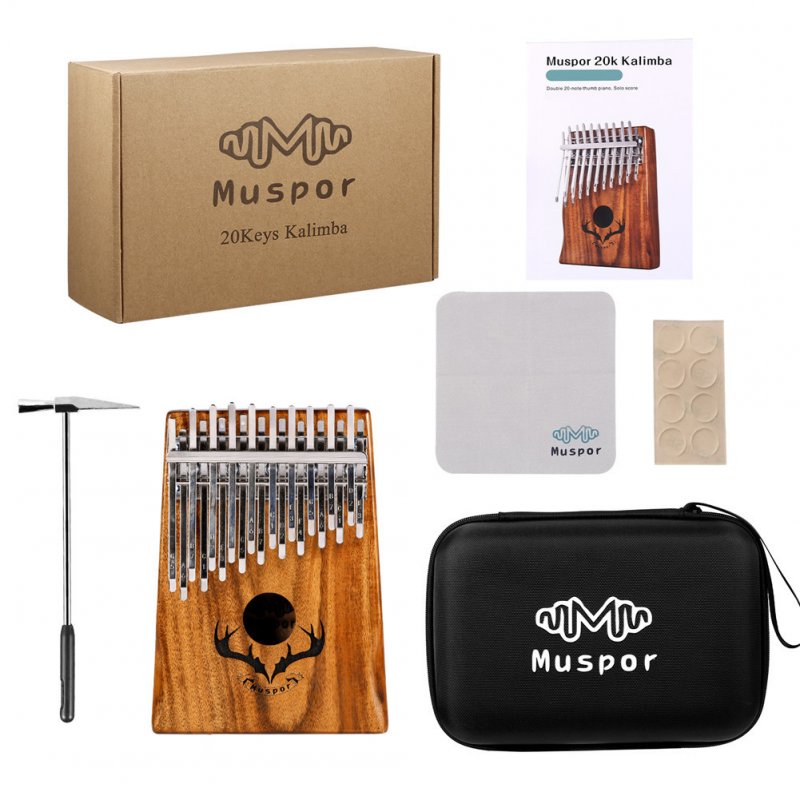 Muspor Double Layer 20 Keys Kalimba with Tuning Hammer(Carton Packing) 