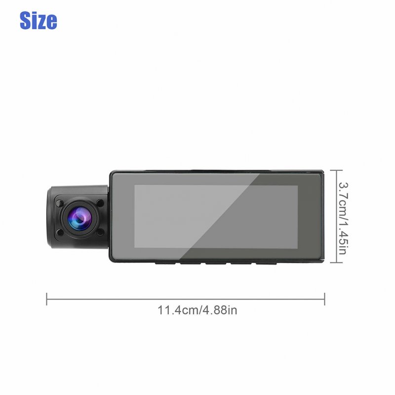 Hd 1080p 3-lens GPS Dash Cam Infrared Night Vision Lcd Screen Driving Recorder Parking Camera 