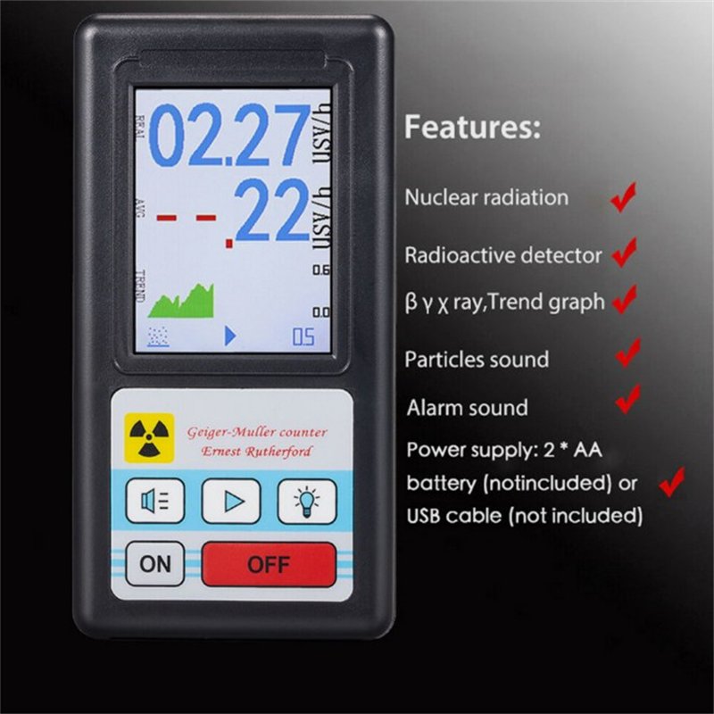 Nuclear Radiation Detector Beta Gamma X-Ray Battery Powered Radiation Monitor
