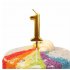 Number Candle Smokeless Gold Color Birthday Cake Topper Decorations Party Cake Supplies Number 2