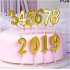Number Candle Smokeless Gold Color Birthday Cake Topper Decorations Party Cake Supplies Number 1