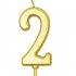 Number Candle Smokeless Gold Color Birthday Cake Topper Decorations Party Cake Supplies Number 2