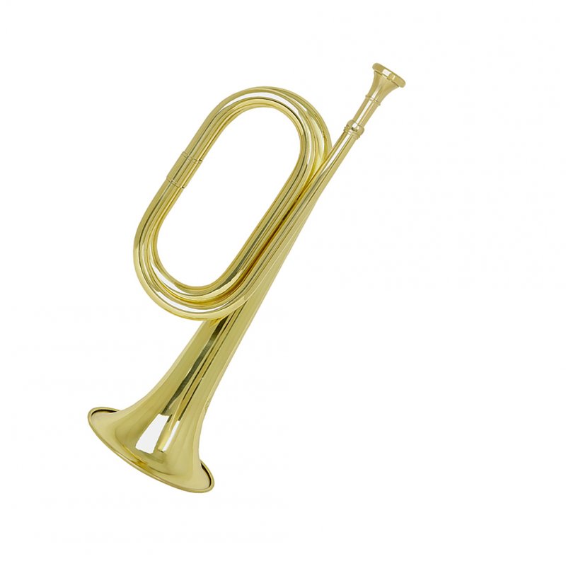 Bugle Trumpet Big Horn Thickened Tubes Curved Mouthpiece Interface Brass Horn School Wind Instrument 