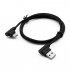 Nylon braided USB Cable Lightning Micro USB 90 Degree Right Angle Male Data Sync and Fast Charging Charger Cable For iPhone and Samsung Android Phones Black