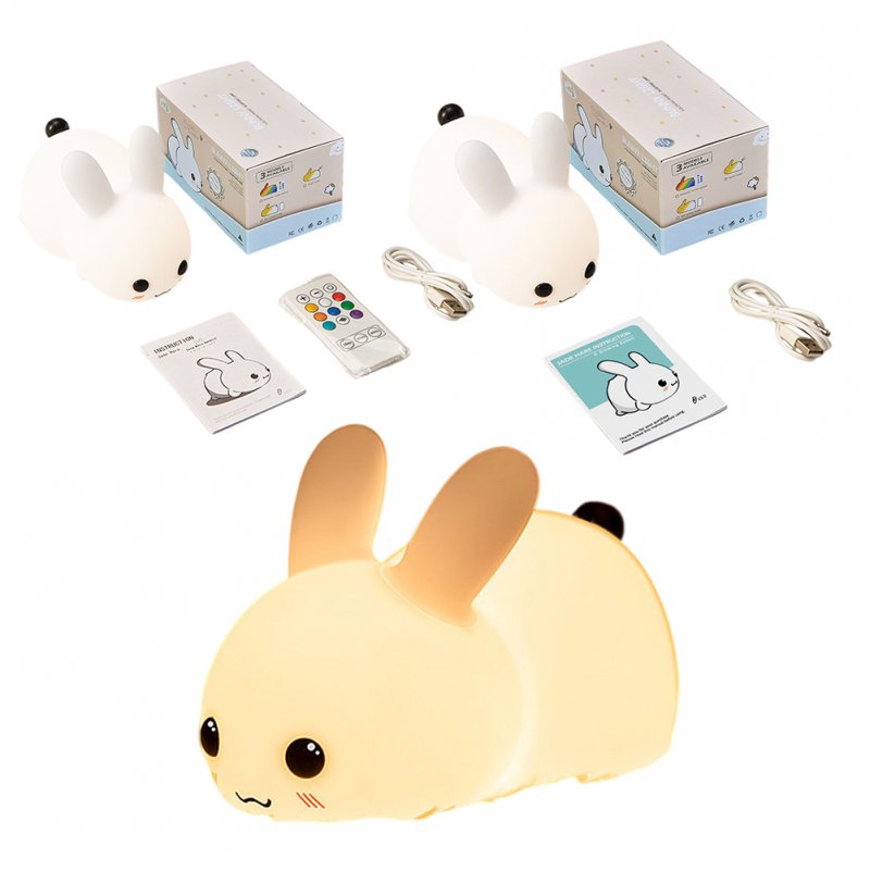 Baby Night Light Dual Color Rechargeable Remote Control Touch Bunny Lamp Cute Stuff Gifts For Teen Girls Toddler 