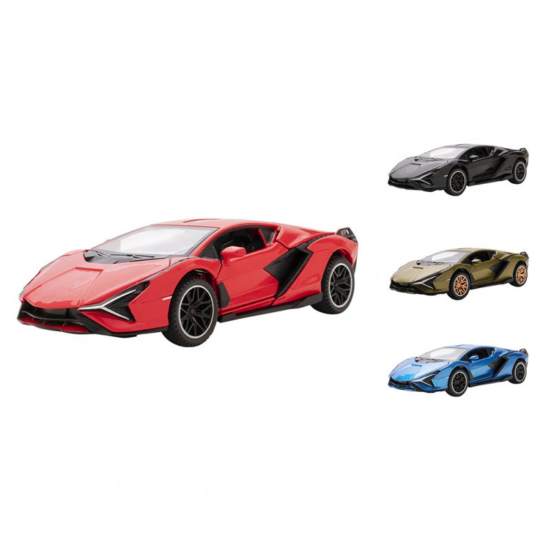 1/32 Alloy Sports Car Model Ornaments Simulation 4-door Openable Diecast Vehicle With Sound Light For Boys Gifts Collection 