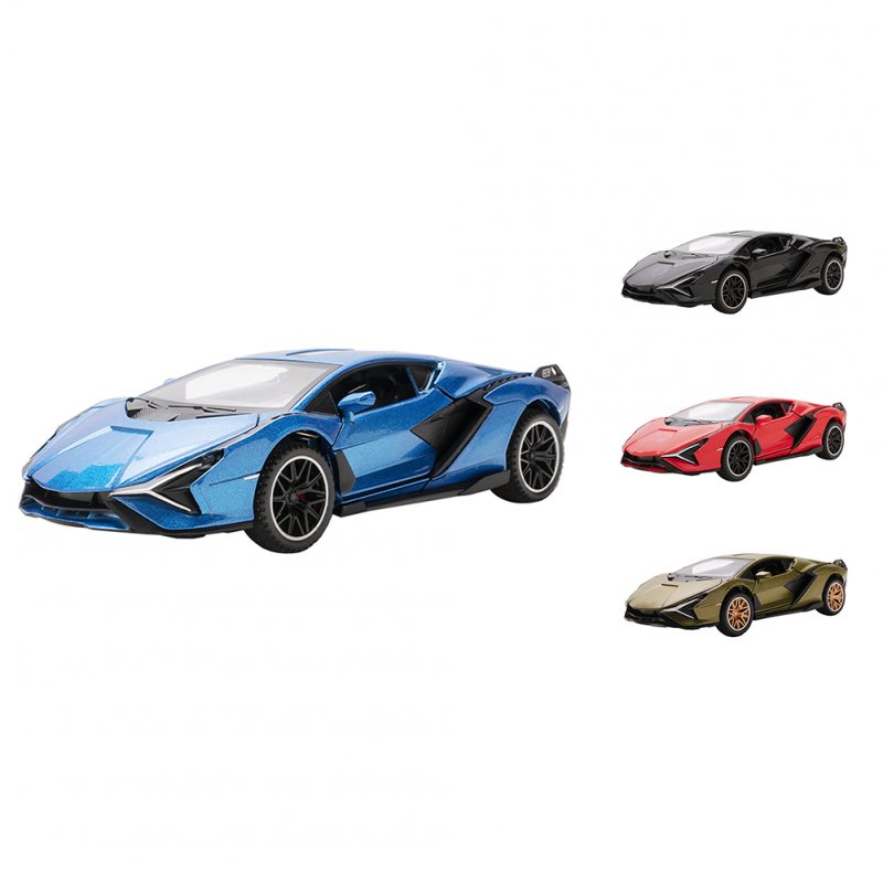 1/32 Alloy Sports Car Model Ornaments Simulation 4-door Openable Diecast Vehicle With Sound Light For Boys Gifts Collection 