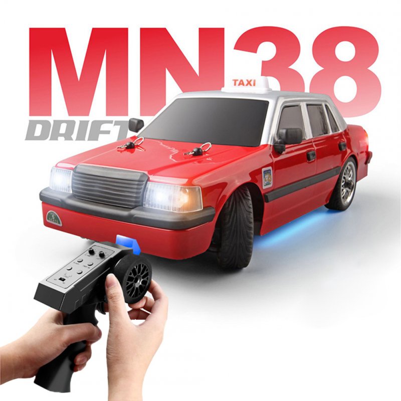 Mn-38 1:16 Remote Control Car with Light 20km/H High Speed RC Drift Vehicle Toys Red