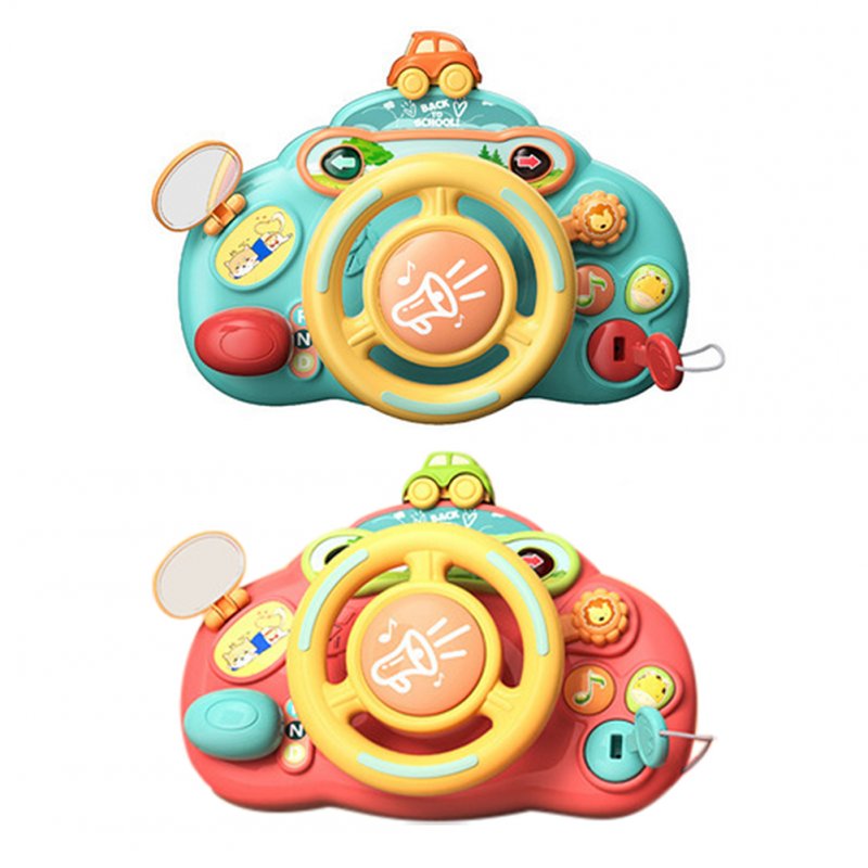 Cartoon Simulate Steering Wheel Toys Electric Driving Car Steering Wheel With Sound Light Educational Toys For Birthday Gifts 