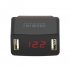 OBD MINI Car Charger LED Display 12 24V USB Charging 2 Ports For Smart Phone black