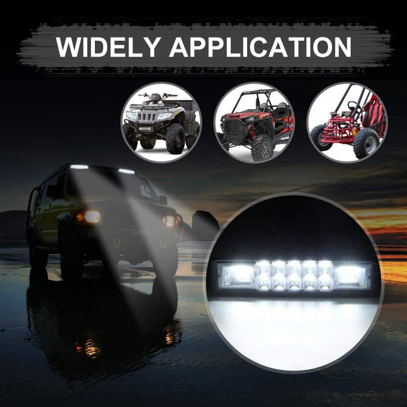 2pcs 6 Inch Aluminum Alloy 48w 60w Car Led  Work  Light Bar Waterproof Fog Lamp Spotlight For Trucks Off Road Atv Utv Golf Cart Trailer 