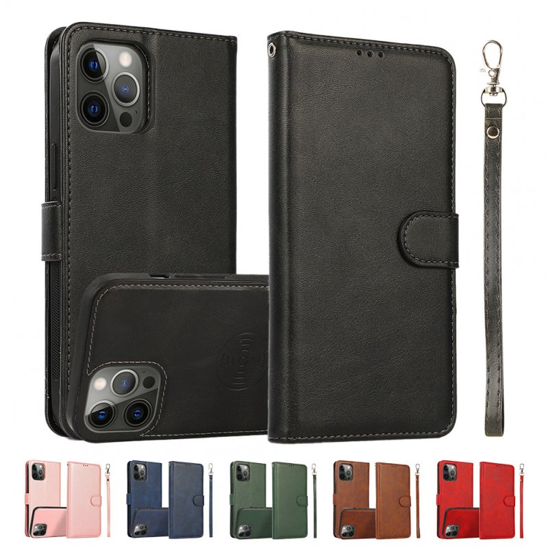 Phone Case With Card Holder Flip Book PU Leather Protective Cover Shockproof Shell Phone Cover Compatible For IPhone 15 black iPhone15