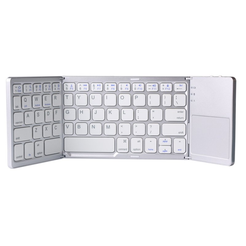 Portable Mini Three Folding Bluetooth Keyboard Wireless Foldable Touchpad Keypad for IOS/Android/Windows 