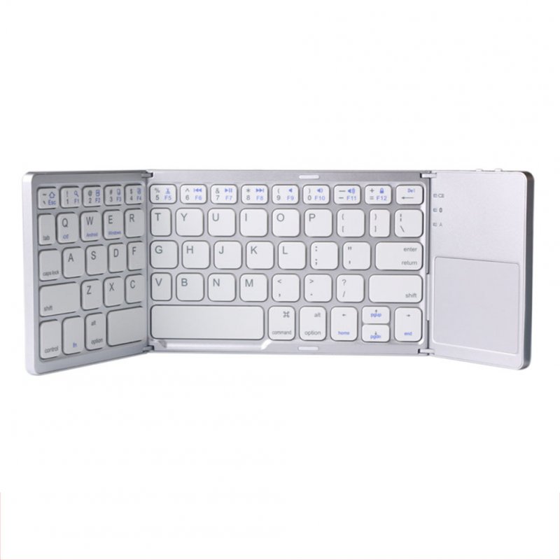 Portable Mini Three Folding Bluetooth Keyboard Wireless Foldable Touchpad Keypad for IOS/Android/Windows 