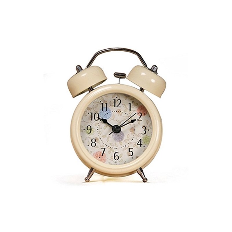 ONOR-Tech 3`` Farm Vintage Metal Twin Bell Alarm Clock With Light for Home decoration