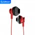 ORICO In ear Wired Earphone Colorful HiFi Headset Gamer Earbuds Bass Music Gaming Headphones with Mic for Xiaomi Honor iPhone red