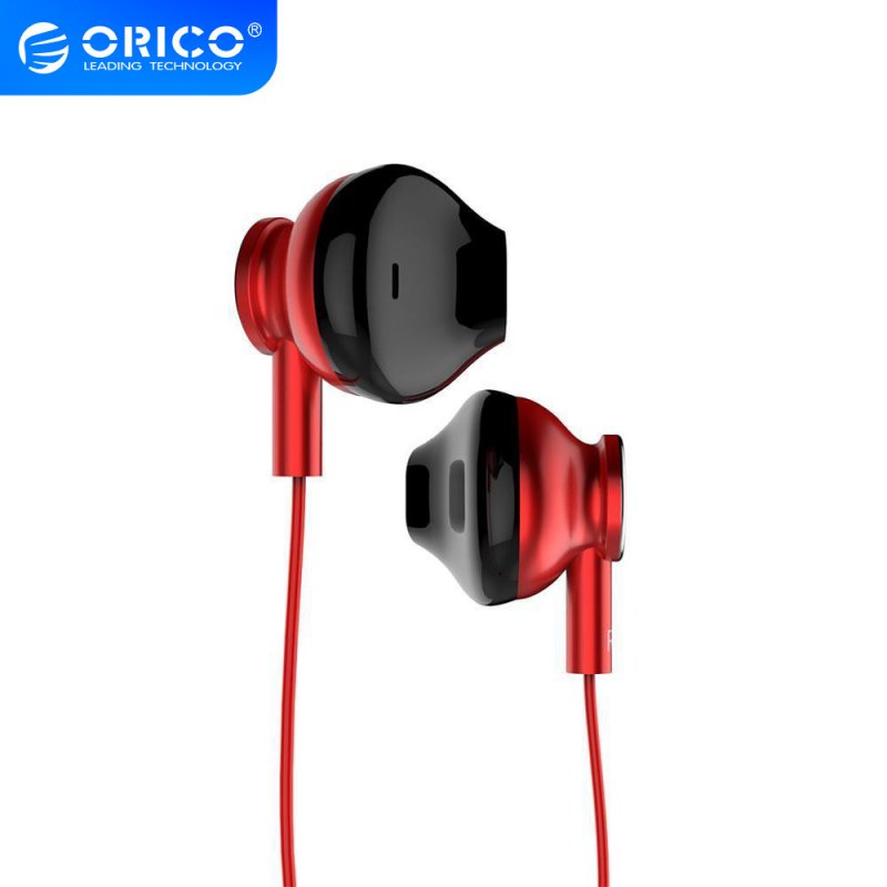 Original ORICO In-ear Wired Earphone Colorful HiFi Headset Gamer Earbuds Bass Music Gaming Headphones with Mic for Xiaomi Honor iPhone red
