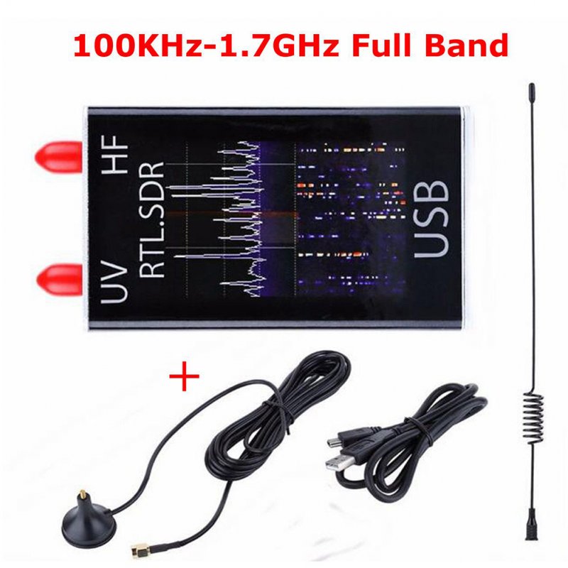 100KHz-1.7GHz Full Band UV HF RTL-SDR USB Tuner Receiver/ R820T+8232 Ham Radio