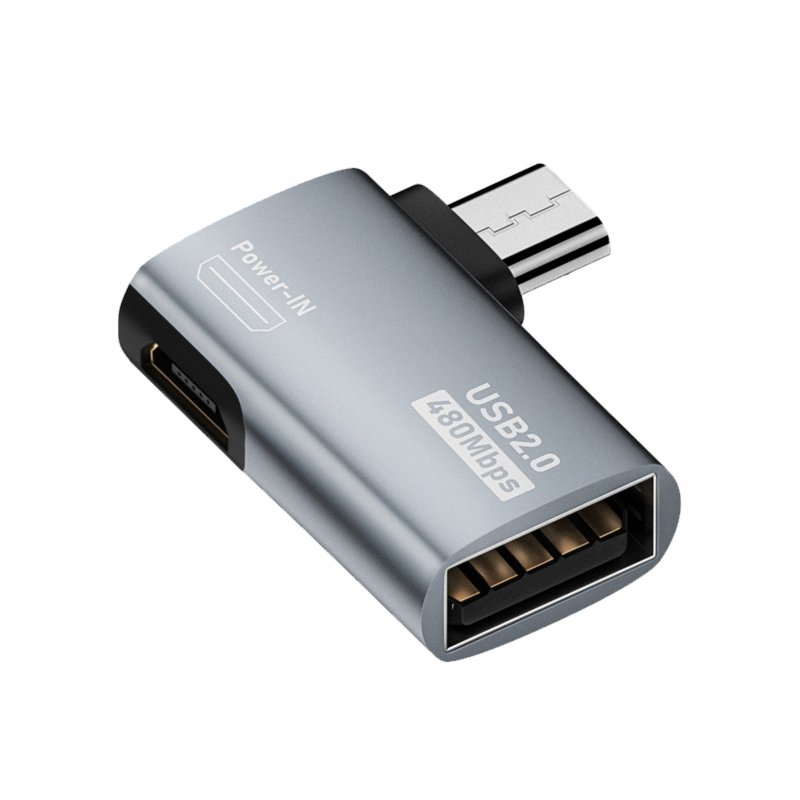 OTG Cable Adapter 4K 90 Degree Left / Right Angle Powered Micro USB To USB OTG Adapter For TV Tablet Fire TV Stick 4K Bend right