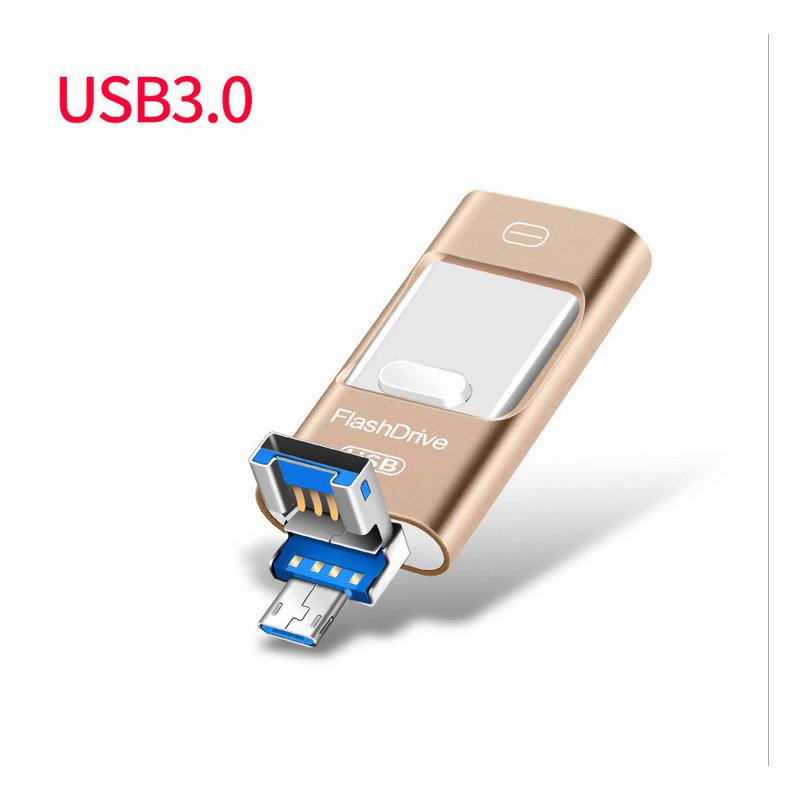 OTG USB Flash Drive for iPhone 5/5s/6/6s Mobile Phone USB Flash Drive High Speed USB OTG Pen Drive  gold