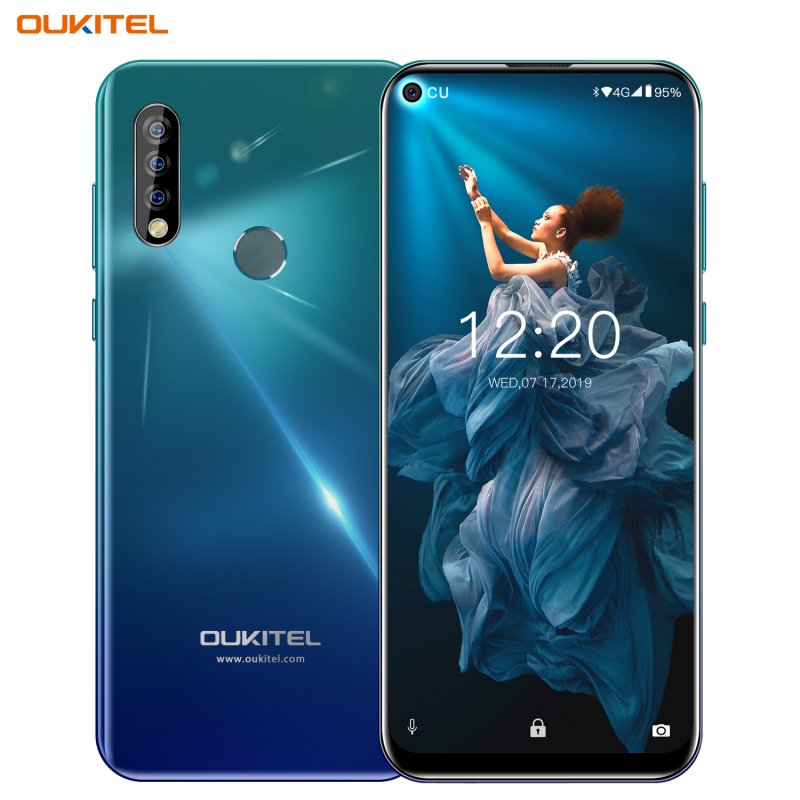 OUKITEL C17 Pro 6.35'' Android 9.0 19:9 MT6763 4GB 64GB Smartphone Face ID Octa Core 3900mAh Triple Camera 4G Mobile Phone Gradient