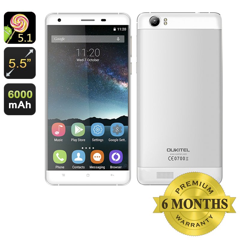 OUKITEL K6000 Smartphone (White)