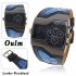 OULM Men s Military Oversize Multi TimeZones 2 Dials Leather Analog Sports Wrist Watch HP1220B Blue Band Blue Face