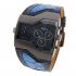 OULM Men s Military Oversize Multi TimeZones 2 Dials Leather Analog Sports Wrist Watch HP1220B Blue Band Blue Face