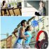 OVLENG S98 Wireless Over head Hands Free Headphones with Microphone Volume Control for Smart Phone   Black Red
