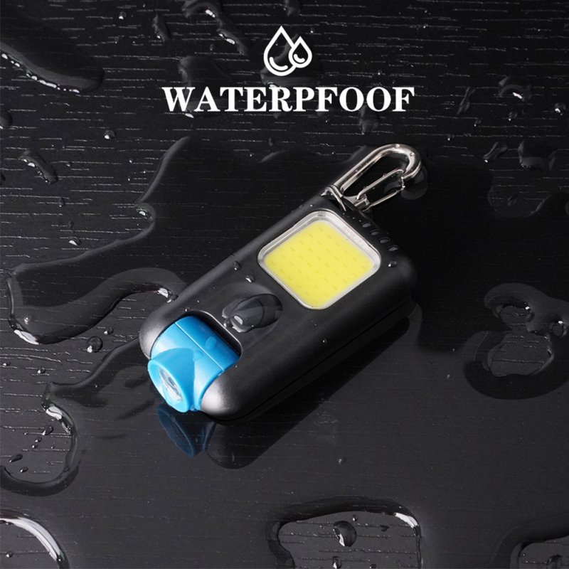 Mini Led Keychain Flashlight Multi-fuctional Usb Rechargeable Cob Work Lights Outdoor Emergency Camping Light 