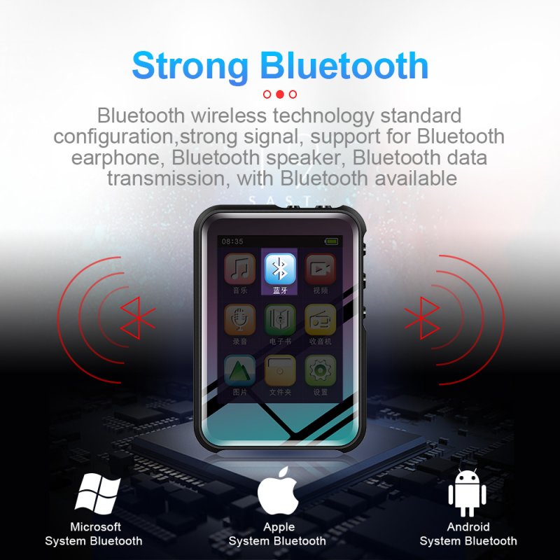 M16 Bluetooth Portable MP3 Player HIFI Sport Music Speakers MP4 Media FM Radio Recorder for Students English Learning 