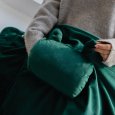 USB Electric Heated Blanket Cozy Soft Fleece Fast Heating Blanket for Sofa Bed Travel green