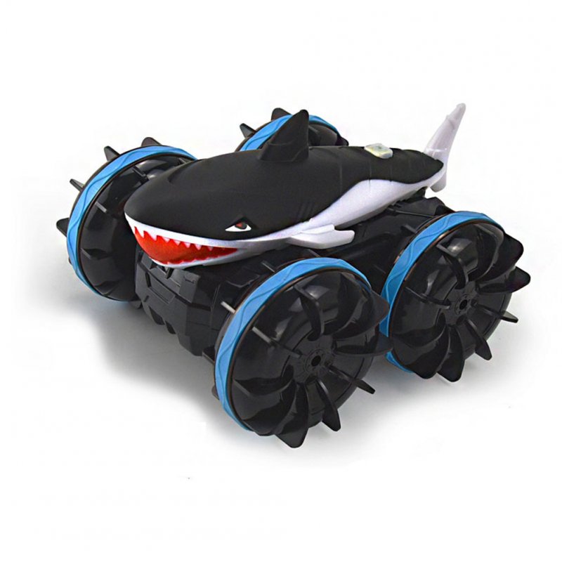 1:24 Four-wheel Drive Stunt Car Amphibious Shark Head Gesture Sensing Drift Remote Control Car Model Toy Grey