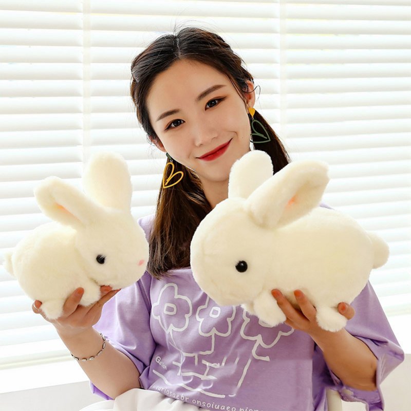 Kawaii Rabbit Plush Doll Cute Cartoon Bunny Soft Stuffed Plush Toy For Kids Gifts Home Decoration white rabbit 28 cm + gift bag