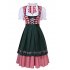 Oktoberfest Costume Bavarian Plaid Dress Halloween Party Maid Costume Bright green L 38