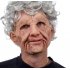 Old Man Mask Moving Mouth Headgear for Halloween Party Performance Prop Old man with hair