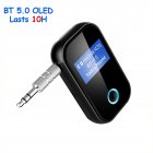 Oled Bluetooth 5.0 Audio Adapter Car Hands-free Calling Voice Assistant Wireless Receiver Transmitter with screen