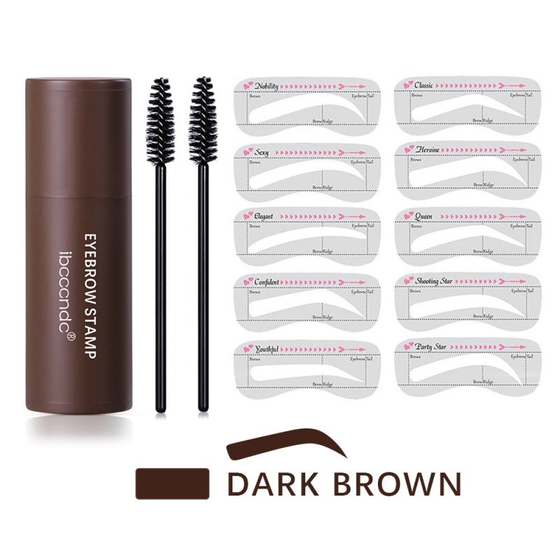 One  Step  Eyebrow  Stamp  Shaping  Kit Eye Brow Powder Stamp Makeup Long Lasting Eyebrow Enhancer Stamper 3#dark brown