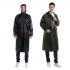One piece Raincoat Waterproof Lightweight Foldable Long Sleeve Hooded Raincoat With Pockets For Cycling Camping Hiking Army green XL