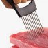 Onion Slicer Holder  Stainless Steel Vegetable Slicer Cutter  Food Slicer Assistant Tool For Slicing Fruit Lemon Vegetable Potato Tomato Meat  Dishwasher Safe o