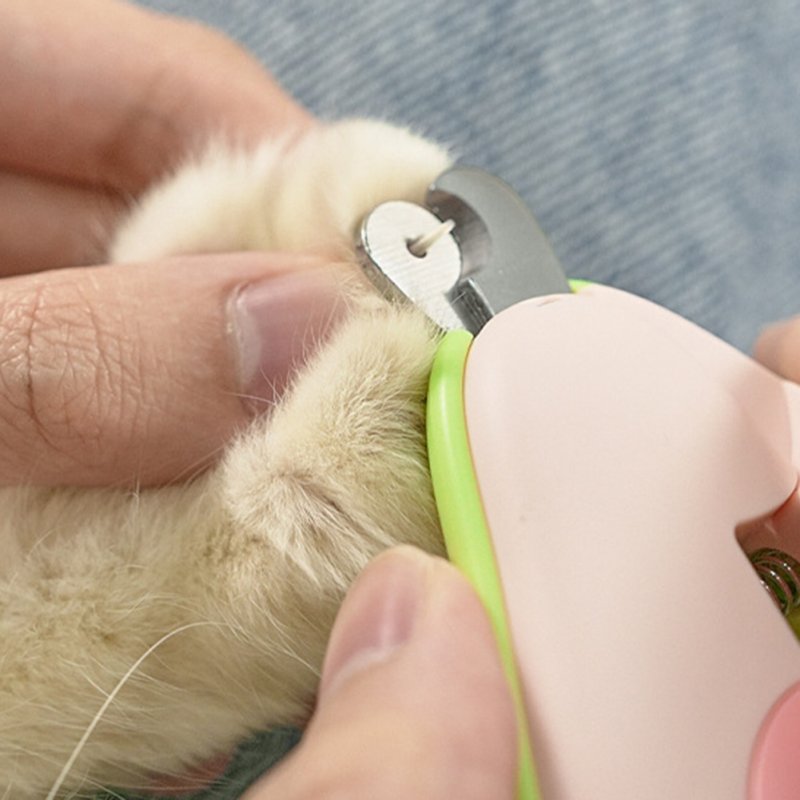 Pet Nail Clipper With LED Light For Nail Bloodline Circular Cut Hole Claw Trimmer Grooming Tool For Dog Cat Rabbit Pet Supplies orange 1pc