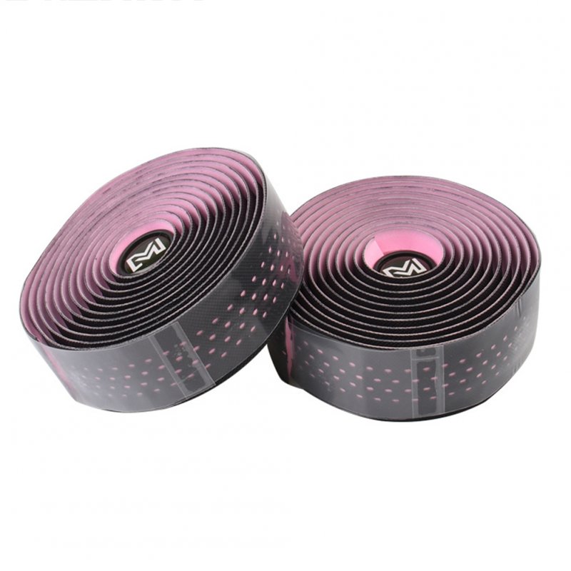Road Bike Handlebar Tape Mountain Bike Straps Non-slip Breathable Sweat-absorbent PU Leather Strap  Pink_Free size