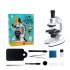 Optical  Microscope Kit 100x 400x1200x Magnification Kids Educational Science Toy Basic white