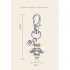 Organza Bags Key Chain Tag Set Angel Wings Shape Hanging Pendant for Wedding Decor 48pcs
