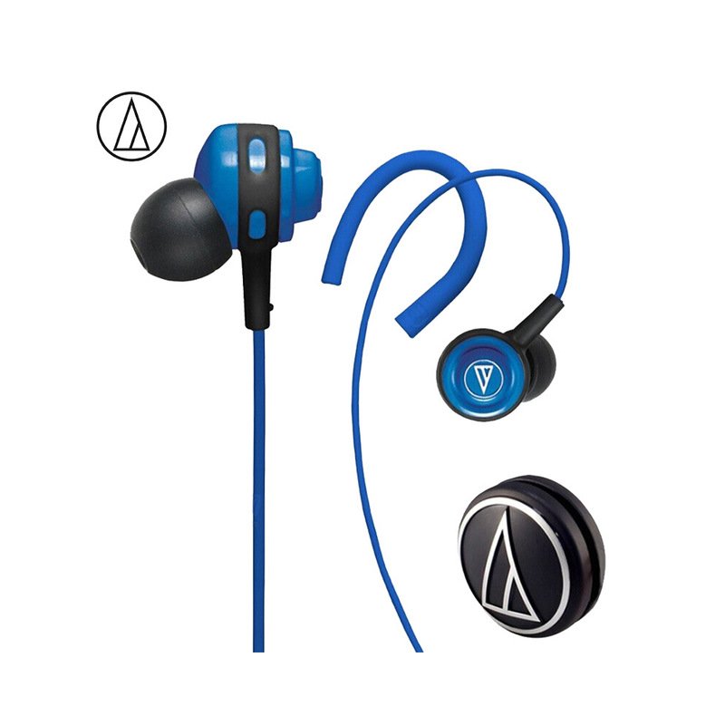 Original Audio-Technica ATH-COR150 Wired Earphone In-ear Sport Headset Adjustable Ear-hook Headphone Sweatproof Design Blue