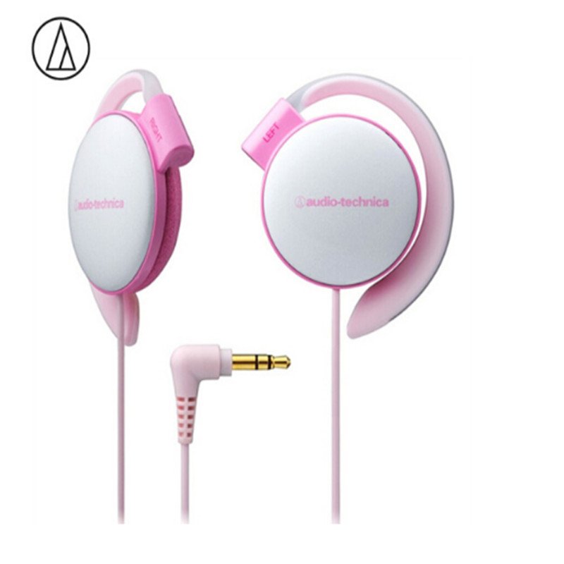 Original Audio-Technica ATH-EQ500 Wired Earphone Music Headset Ear Hook Sport Headphone Surround Bass For Xiaomi Huawei Oppo Etc Pink